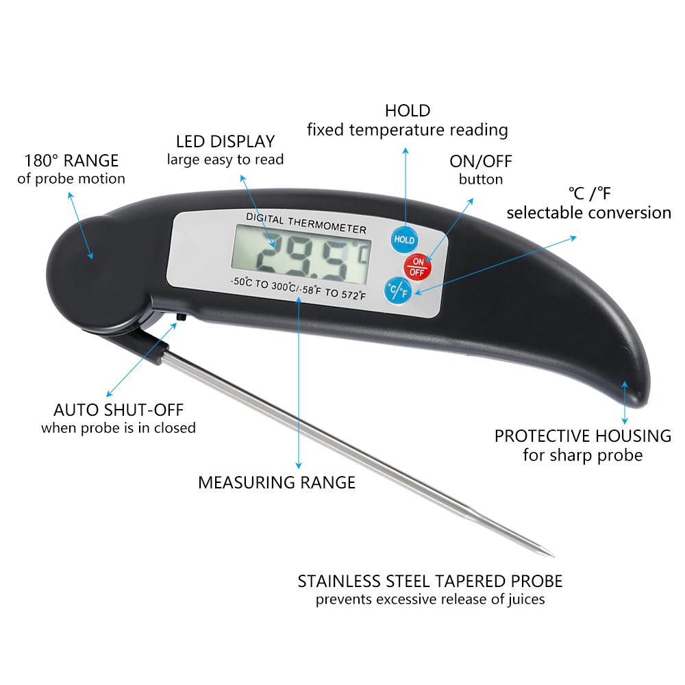 Digital Instant-Read Meat Thermometer – Folding Probe