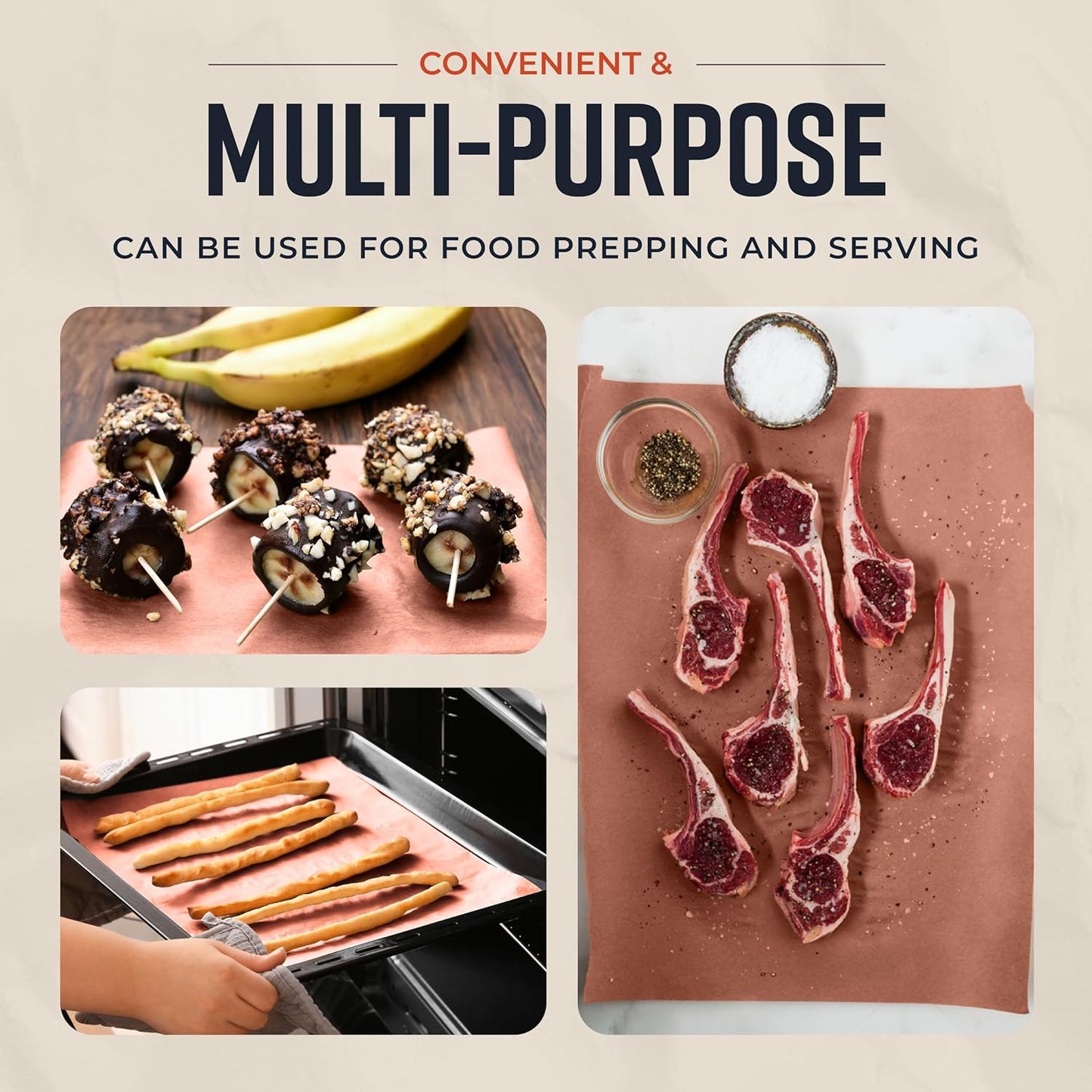 Kraft Butcher Paper Roll - 2 Pack x 18 Inch x 175 Feet - Food Grade Peach Wrapping Paper for Smoking Meat of All Varieties - Unbleached, Unwaxed and Uncoated - Made in USA-1